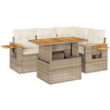 vidaXL 4-dijelni set vrtnih sofa s jastucima bež od poliratana bagrem | shoptok.hr