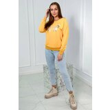 Kesi Printed Mustard Sweatshirt cene
