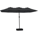  Dvostruki vrtni suncobran s LED svjetlima crni 449 x 265 cm | Eponuda.com