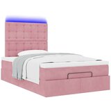 vidaXL Okvir kreveta s madracima ružičasti 120x200cm baršunasti | shoptok.hr