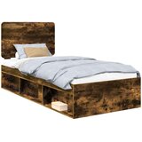  Krevetna konstrukcija s uzglavljem Dimljeni hrast 90 x 200 cm | shoptok.hr