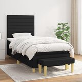 Box spring krevet s madracem crni 80 x 200 cm od tkanine | shoptok.hr