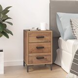 The Living Store Nočna omarica rjava 40x30x55 cm trdna reciklirana borovina - Nočna Omarica, (21432486) | Shoptok.si