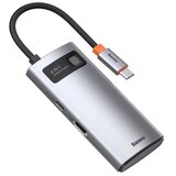 Baseus Metal Gleam Series 4-in-1 Multifunctional Type-C HUB Docking Station Gray(Type-C to HDMI+USB3.0+USB2.0+PD) | Eponuda.ba