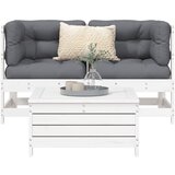 Maison Chic Seti vrtnega pohištva - Vrtna garnitura - Vrtni pohištvo set 3-delna bela trdna borovina, (21810910) | Shoptok.si