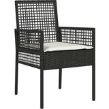  3-dijelni set vrtne blagovaonice s jastučićima crni poli ratan | shoptok.hr
