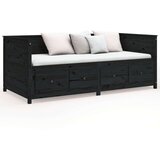 vidaXL Dnevna postelja črna 90x200 cm trdna borovina | Shoptok.si