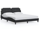  The Living Store Posteljni okvir z vzglavjem črn 160x200 cm umetno usnje - Posteljni Okvir, (21445814) | Shoptok.si