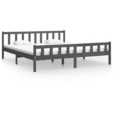 The Living Store Posteljni okvir siv iz trdnega lesa 180x200 cm - Posteljni Okvir, (21530613) | Shoptok.si