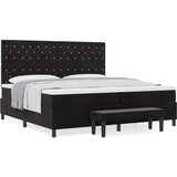  Postelja z vzmetnico z vzmetnico Črna 200 x 200 cm Žamet - - črna - 102.68 - 200 x 200 cm - | Shoptok.si