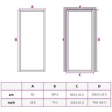 Sobna vrata bijela 83x201,5 cm kaljeno staklo i aluminij tanka | shoptok.hr