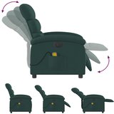  Električni masažni naslonjač od tkanine tamnozeleni | shoptok.hr