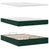  Ottoman krevet s madracem tamnozeleni 140x190 cm baršun | shoptok.hr