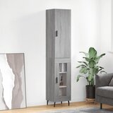 vidaXL Visoka komoda siva sonome 34 5x34x180 cm od konstruiranog drva Cijene