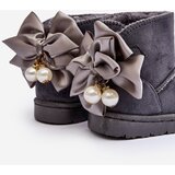 Boto Children's Insulated Snow Boots With bow Grey Snowis | Shoptok.si