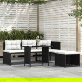 Maison Chic Seti vrtnega pohištva - Vrtna garnitura - Vrtni pohištvo set 4-delna poli ratan črna, (21811047) | Shoptok.si