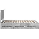  Krevetna konstrukcija s ladicama Betonski sivi 140 x 200 cm Siva 210 x 143 x 100 cm | Shoptok.si