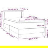  Box spring postelja z vzmetnico bel 100x200 cm umetno usnje, (20723974) | Shoptok.si