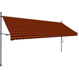 Tenda na ručno uvlačenje s LED svjetlom 400 cm narančasto-smeđa | shoptok.hr