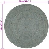  Ručno rađeni tepih od jute okrugli 90 cm maslinastozeleni | shoptok.hr