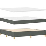 vidaXL Postelja s škatlo z vzmetnico in klopjo temno siva 200x200 cm tkanina, (22083100) | Shoptok.si