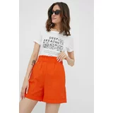 Noisy May Kratke hlače za žene, boja: narančasta, glatki materijal, visoki struk