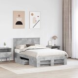  Krevetna konstrukcija s uzglavljem Betonski sivi 120 x 200 cm | shoptok.hr