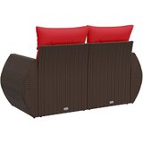  Vrtna sofa s jastucima za 2 osobe, smeđa, poliratan | shoptok.hr