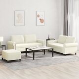  3-dijelni set sofa s jastucima krem baršunasti | shoptok.hr
