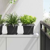  Kvadratna saksija za cvijeće 24 pcs Crna 23 x 23 x 17,5 cm | shoptok.hr