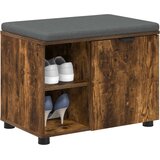  Klupa za hodnik s jastukom Dimljeni Hrast 60 x 38 x 46 cm | shoptok.hr
