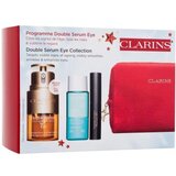 Clarins Double Serum Eye Collection set: serum za okoli oči Double Serum Eye 20 ml + odstranjevalec ličil za oči Instant Eye Make-Up Remover 30 ml + maskara Wonder Perfect Mascara 4D 3 ml 01 Perfect Black + rdeča kozmetična torbica | Shoptok.si