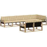  Set vanjskih sofa 8 kom. Bijela i bež Smeđa 406 x 168,5 x 73 cm | shoptok.hr