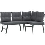  5-dijelni set vrtnih klupa s jastucima crni čelični | shoptok.hr