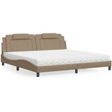  The Living Store Postelja z vzmetnico kapučino 200x200 cm umetno usnje - Postelja, (21499844) | Shoptok.si