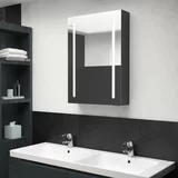  kopalniška omarica z ogledalom sijoče črna 50x13x70 cm, (20580125)