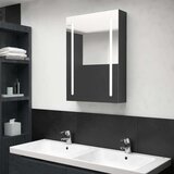  Kupaonski ormarić s ogledalom sjajni crni 50 x 13 x 70 cm | shoptok.hr
