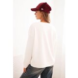 Kesi Włoski Women's cotton sweatshirt with a cat print and text ecru | Shoptok.si