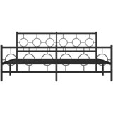  Metalni okvir kreveta uzglavlje i podnožje crni 183x213 cm | shoptok.hr