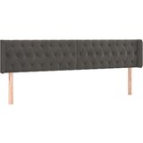  Vzglavje z ušesi temno sivo 203x16x78/88 cm žamet, (20794319) | Shoptok.si