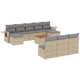 Maison Chic Seti vrtnega pohištva - Vrtna garnitura - Vrtni pohištvo set 11-delna z blazinami bež poli ratan, (21814889) | Shoptok.si