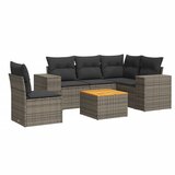 Maison Chic Seti vrtnega pohištva - Vrtna garnitura - Vrtni pohištvo set 6-delna z blazinami siv poli ratan, (21805454) | Shoptok.si