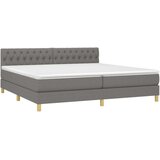  Box spring postelja z vzmetnico temno siva 200x200 cm blago, (20723710) | Shoptok.si