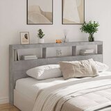Ormarić za uzglavlje LED svjetlima boja betona 200x17x102 cm Cijene