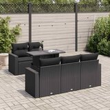 vidaXL 6-dijelni set vrtnih sofa s jastucima crni od poliratana | shoptok.hr