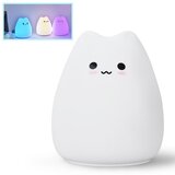 Venisymlis 1Pc Mačja Nočna Lučka Za - Srčkana Silikonska Rgb Vodoodporna Led Lučka Za Sobo Deklet In Fantov, Bela, (22068327) | Shoptok.si