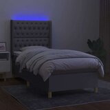  Box spring s madracem LED svjetlosivi 90x200 cm tkanina | shoptok.hr