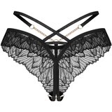 Obsessive Opsesivna Matildea - otvorena čipkasta tanga (crna) - L/XL | shoptok.hr