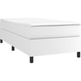 Krevet s oprugama i madracem bijeli 90 x 200 cm od umjetne kože | Eponuda.com