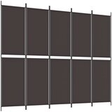 Sobna pregrada s 6 panela smeđa 250x220 cm od tkanine | shoptok.hr